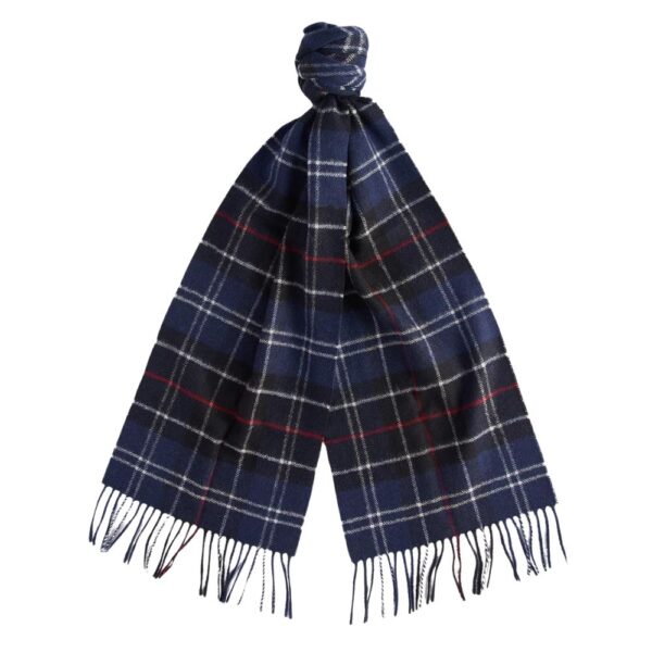 Barbour Tartan Lambswool Scarf Navy Red