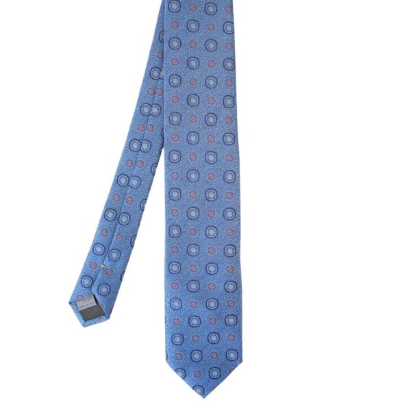 CANALI Blue Circle Pattern Pure Silk Tie