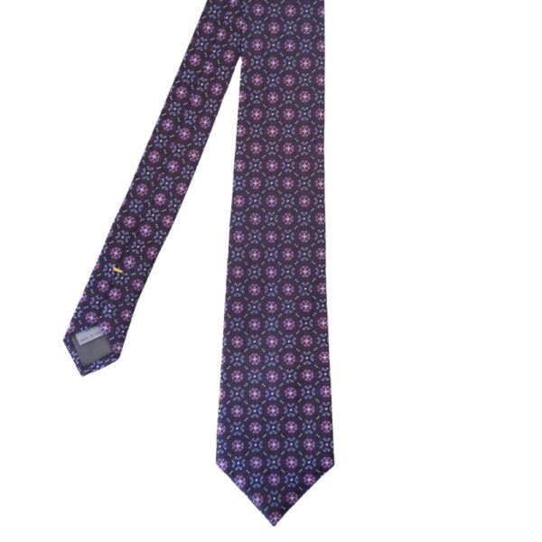 CANALI Floral Mosaic Purple Tie 2