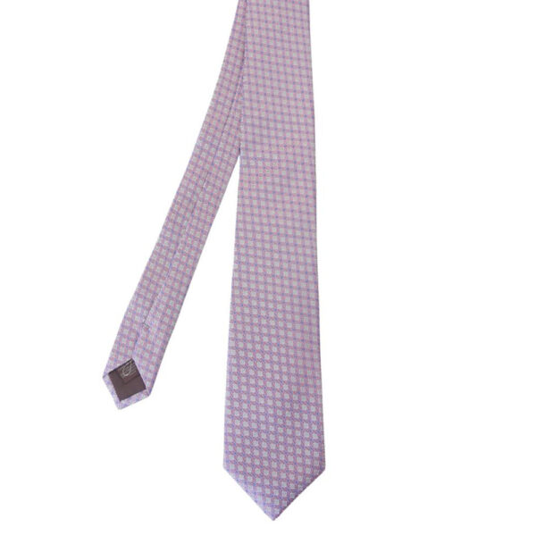 CANALI Pink Printed Silk Tie