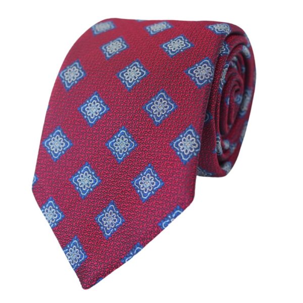 CANALI Red Floral Pure Silk Tie 1