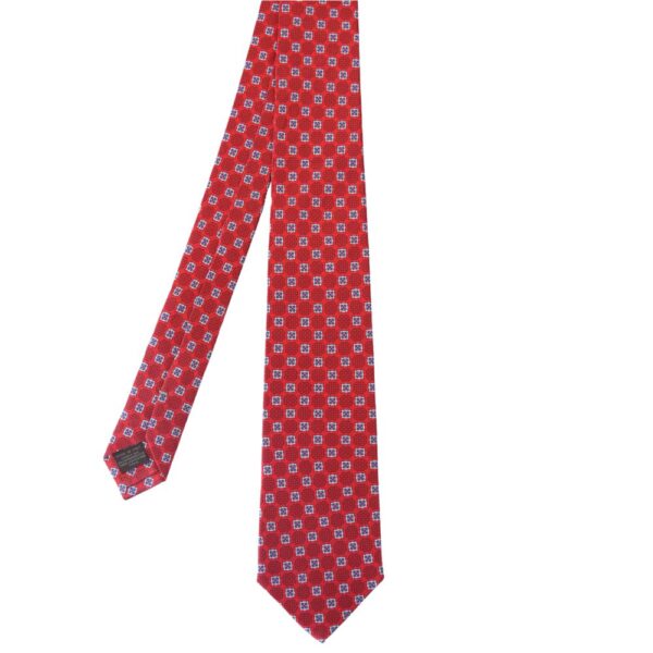 CANALI Red Geometric Silk Tie