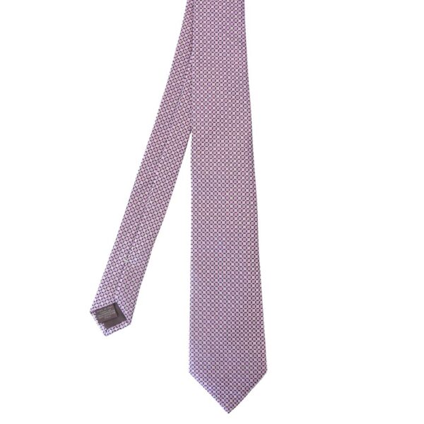 Canali Pink Black Diamond Pattern Tie