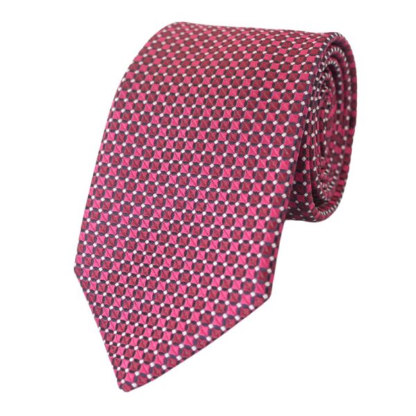 Canali Red Black Diamond Pattern Tie 2