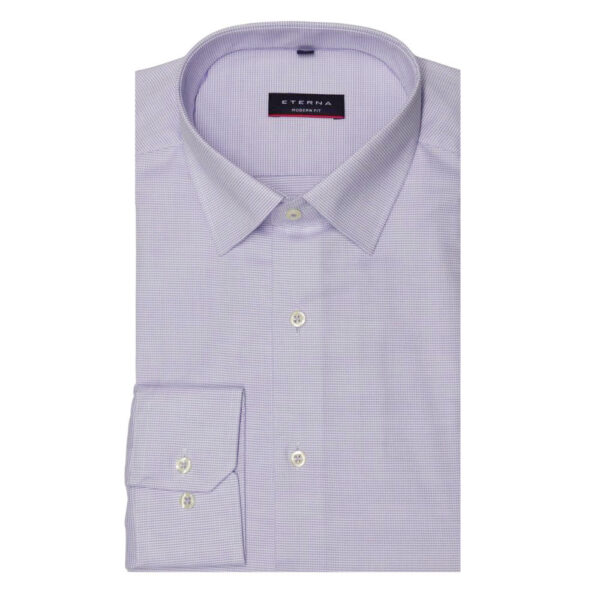 ETERNA Modern Fit Textured Purple Shirt