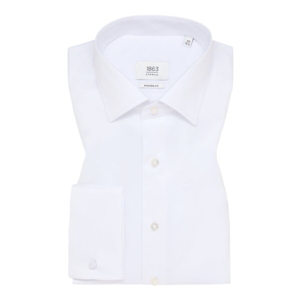 ETERNA Modern Fit White Dress Shirt With French Cuff