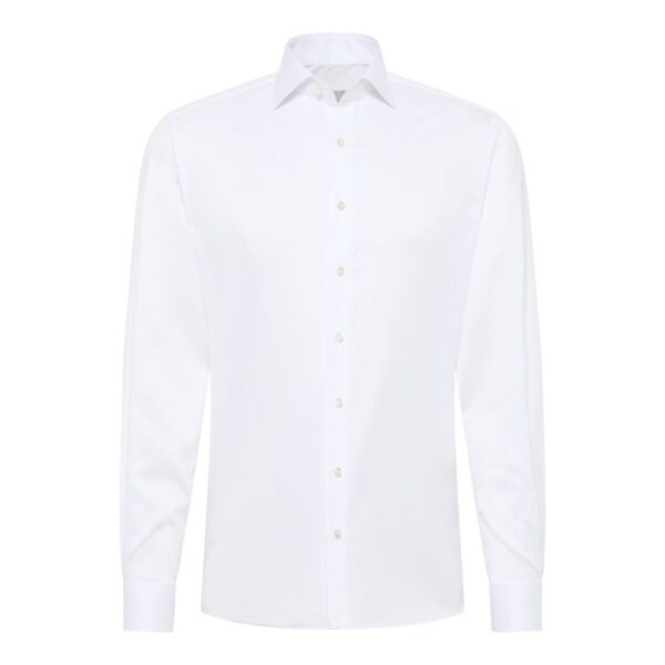 ETERNA Modern Fit White Dress Shirt With French Cuff Front