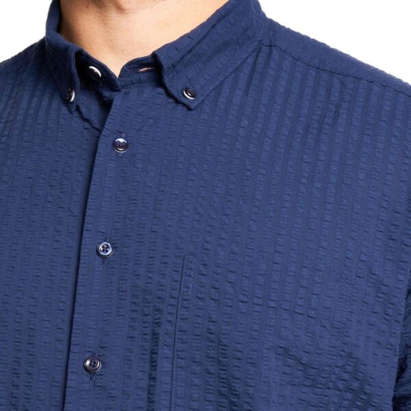 ETERNA Seersucker Navy Shirt 4