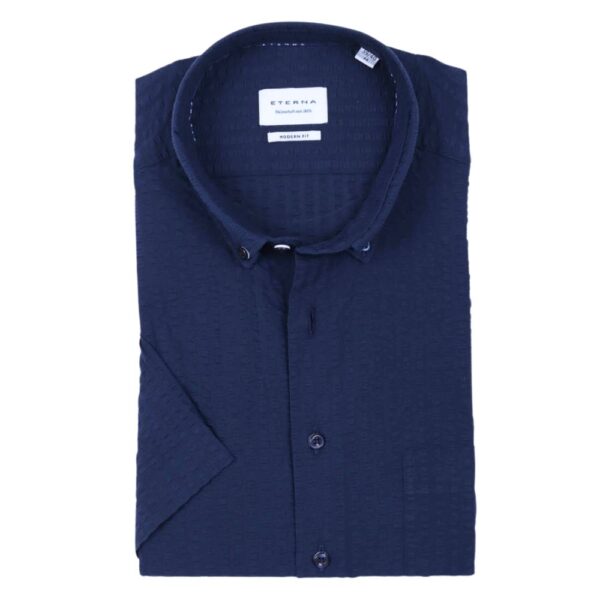 ETERNA Seersucker Navy Shirt