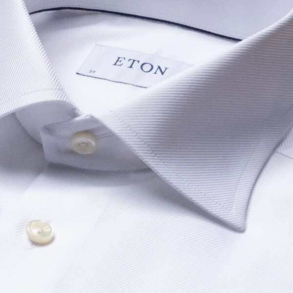 ETON White Textured Twill Shirt – French Cuffs 2