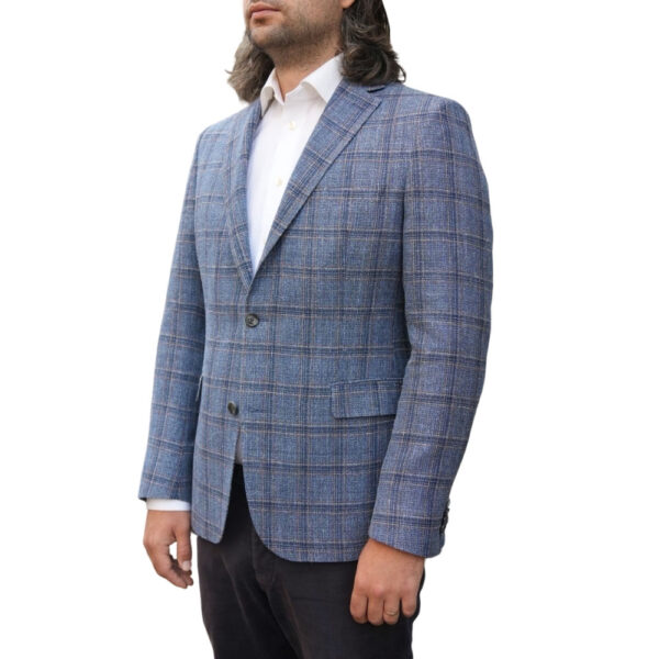 Eduard Dressler Blue Check Smart Jacket side