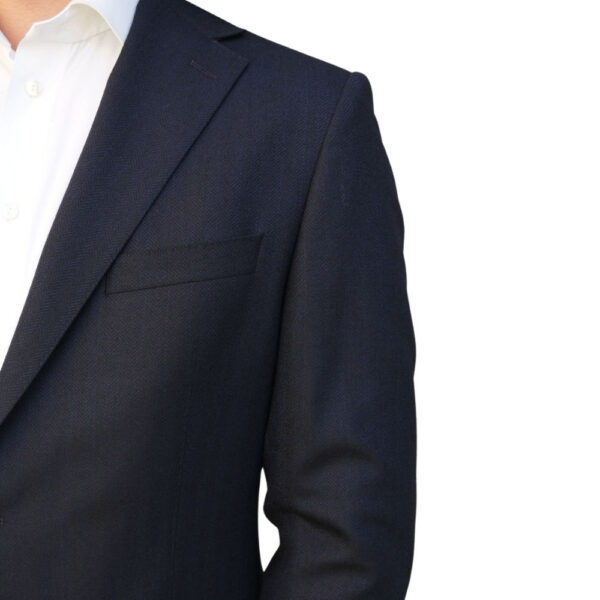 Eduard Dressler Navy Herringbone Jacket detail