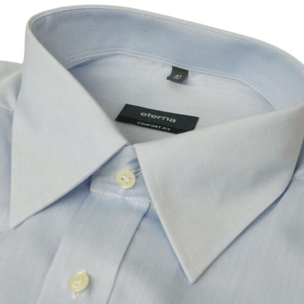 Eterna Blue Shirt with French Cuff and Breast Pocket 3