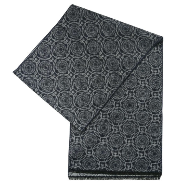 Eterna Grey Scarf with Circle Pattern 2