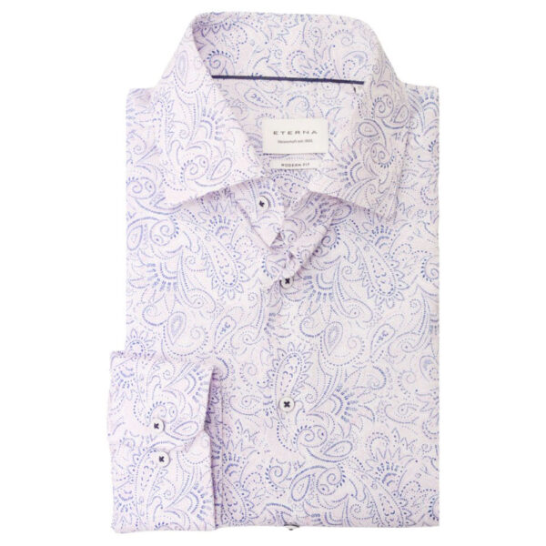 Eterna Light Pink Shirt with Paisley Pattern