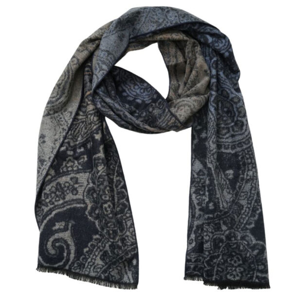 Eterna Navy Beige Scarf with Mosaic