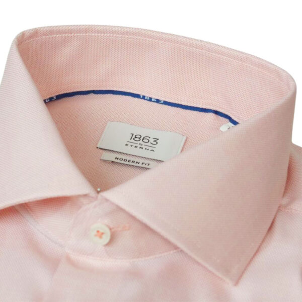 Eterna Pink Shirt Textured Fabric Collar