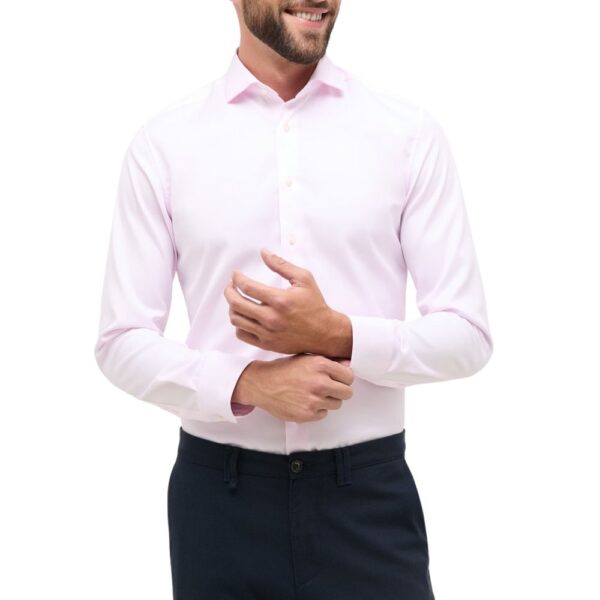 ETERNA Slim Fit Cotton Pink Shirt - Image 2