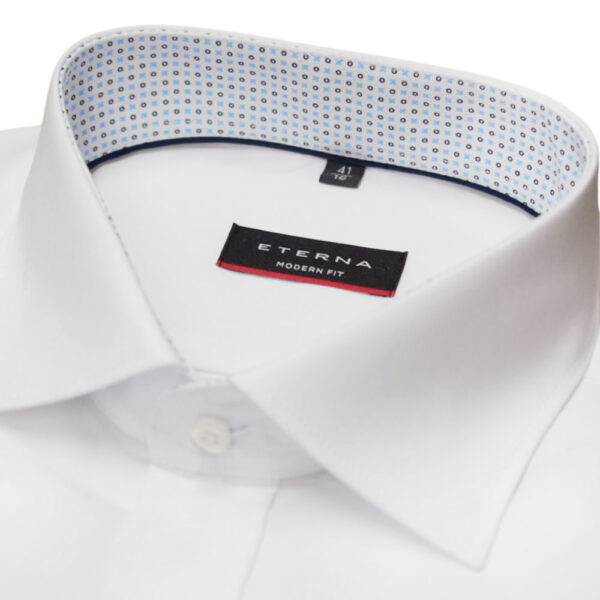 Eterna White Shirt Geometric Detail collar