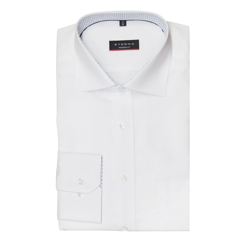 Eterna White Shirt Geometric Detail