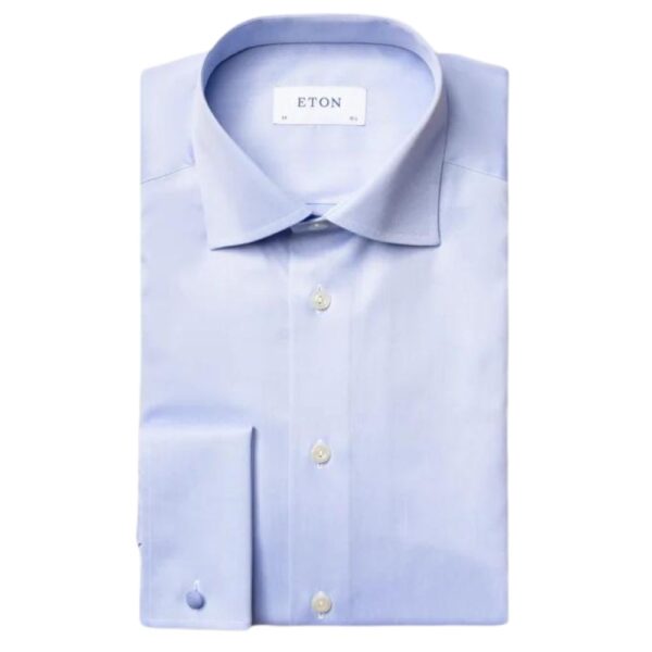 Eton Contemporary Fit Blue Shirt with French Cuff