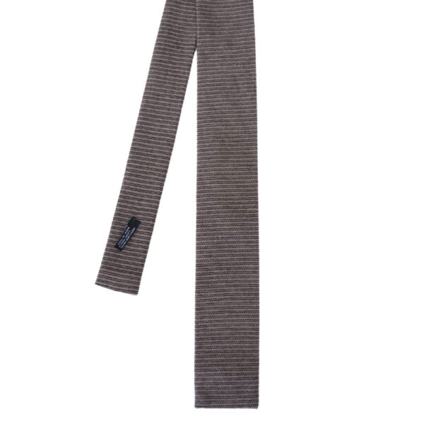 Fumagalli Brown Knitted Wool Square Tie 2