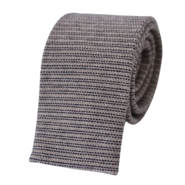 Fumagalli Brown Knitted Wool Square Tie