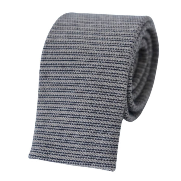 Fumagalli Grey Knitted Wool Square Tie