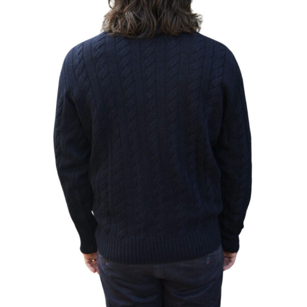 Fynch Hatton Crew Neck Navy Jumper back