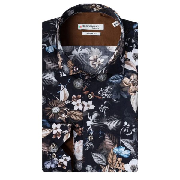 Giordano Black Floral Pattern Shirt 1