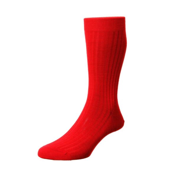 Pantherella Laburnum Merino Wool Indies Red Socks