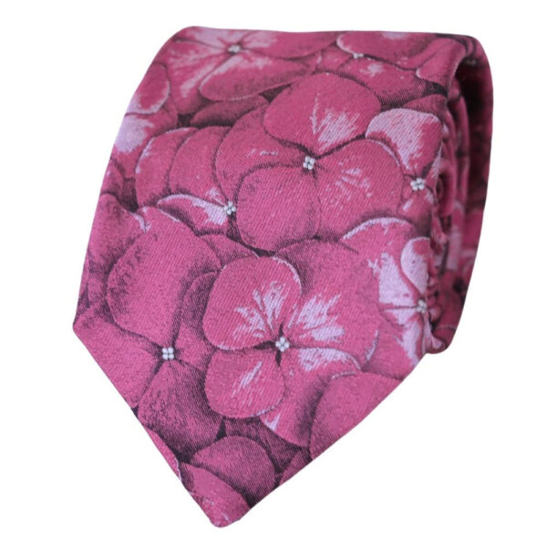 ROBERT CHARLES Pink Floral Pure Silk Tie 2