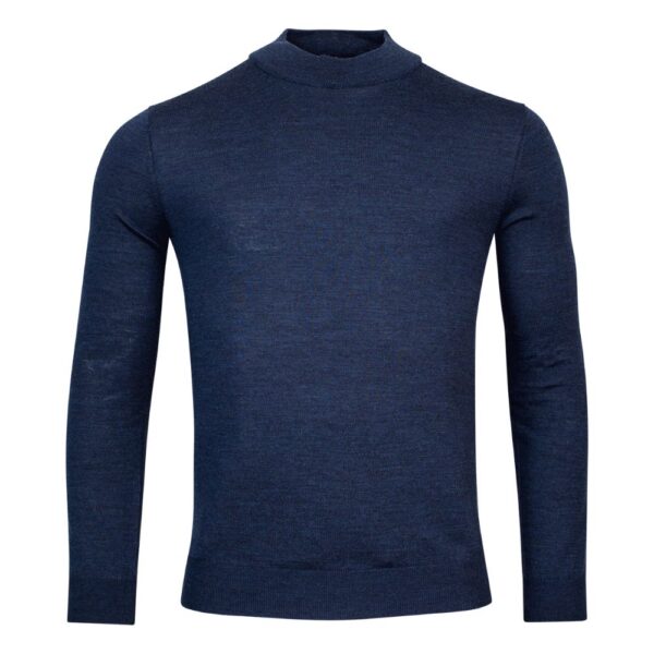 Thomas Maine Merino Wool Blue Turtle Neck Jumper 1