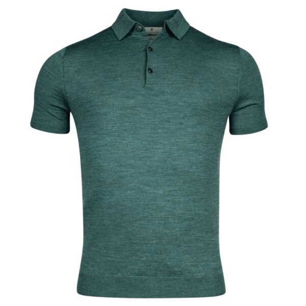 Thomas Maine Merino Wool Green Polo Shirt