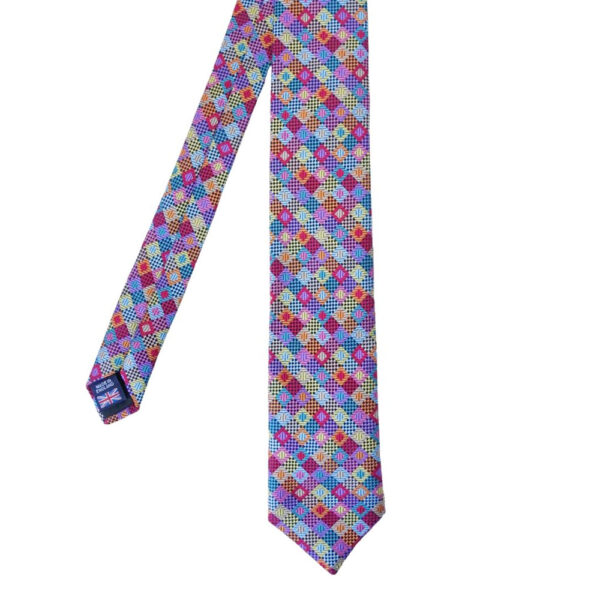 VAN BUCK Multi Colour Diamond Pattern Tie 2