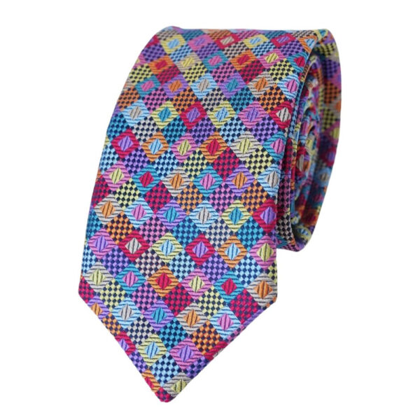 VAN BUCK Multi Colour Diamond Pattern Tie