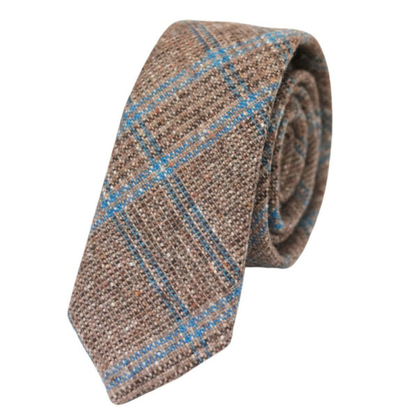 WARWICKS Brown Checked Wool Tie