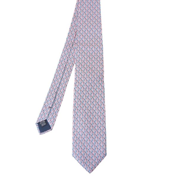 WARWICKS Pink Seahorse Pattern Silk Tie - Image 2