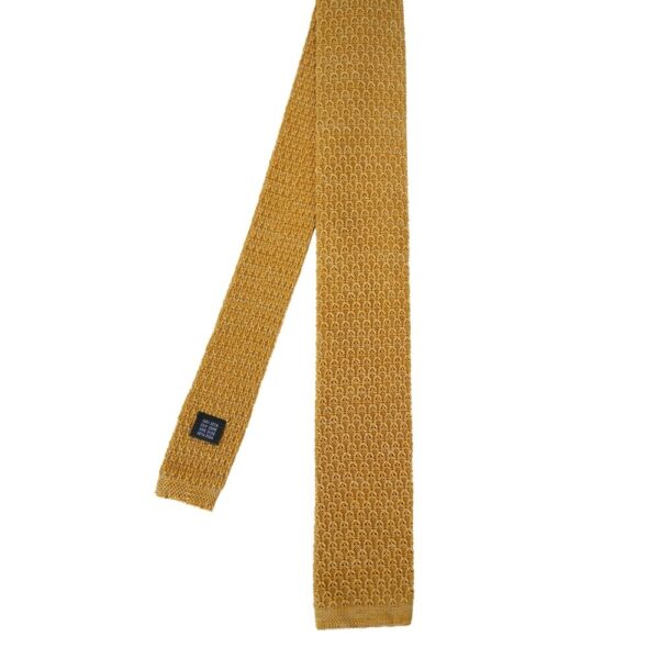 Warwicks Gold Knitted Square Neck Tie 2