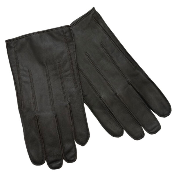 Warwicks Leather Dark Brown Wool Lined Gloves