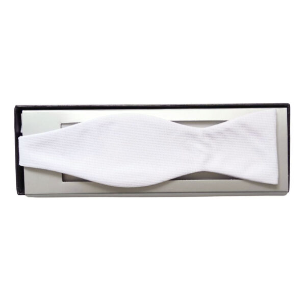 Warwicks White Micro Square Self Tie Silk Bow Tie