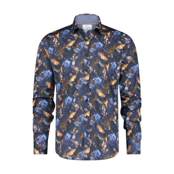 A Fish Named Fred Autumn Leaves Navy Shirt