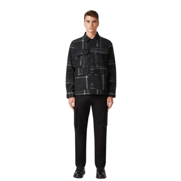 BELSTAFF Forge Wool Bland Black Checked Overshirt 2