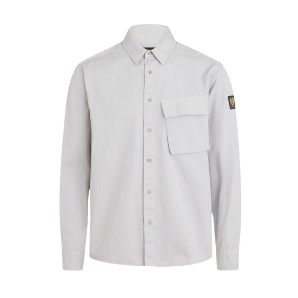 BELSTAFF Scale Garment Dye Chrome Grey Cotton Shirt