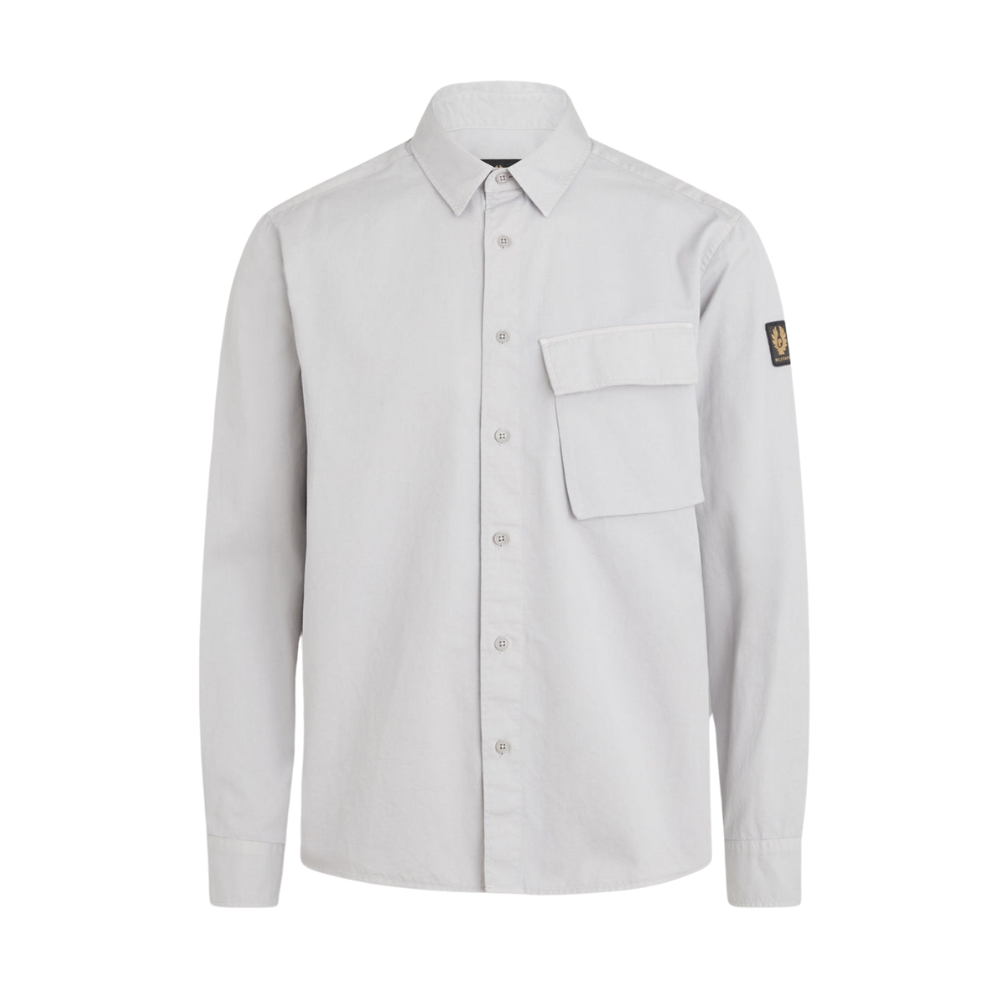 BELSTAFF Scale Garment Dye Chrome Grey Cotton Shirt