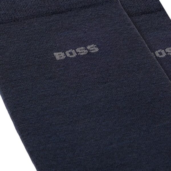 BOSS 2 Pack Navy Virgin Wool Blend Socks