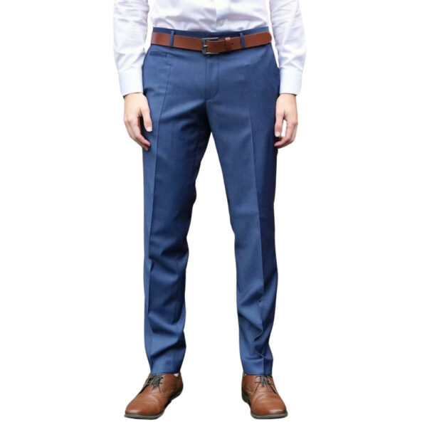 BOSS Genius Blue Slim-Fit Trousers in Stretch Wool