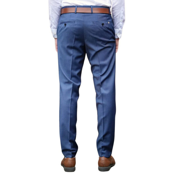 BOSS Genius Blue Slim-Fit Trousers in Stretch Wool - Image 2