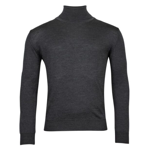 Baileys Merino Wool Grey Roll Neck Jumper