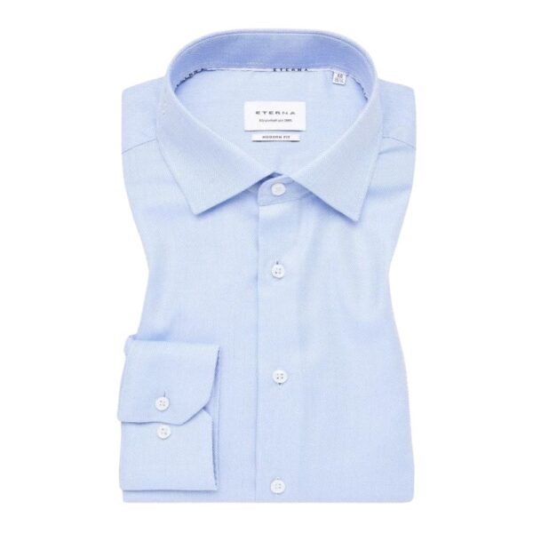 ETERNA 1863 Modern Fit Light Blue Herringbone Shirt